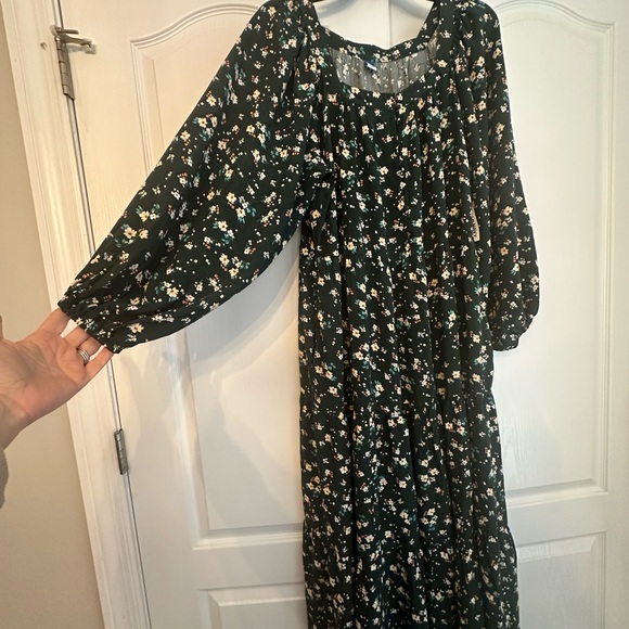 Floral Boho Cottagecore Prairie Tiered Maxi /Midi Swing Dress long sleeve NWT - Picture 6 of 8
